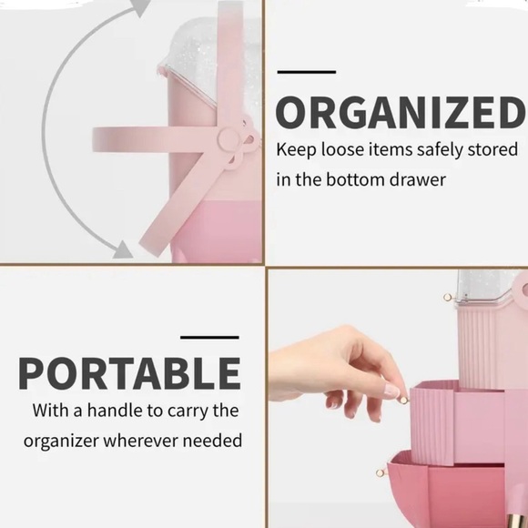 New Pink Retro Style Makeup Organizer - Picture 5 of 6